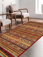 Vintage Desenli Halı, Pamuk Dokuma Pamuklu Taban Dekoratif Halı Kilim 29 - 60 x 100