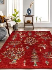 Vintage Desenli Halı, Pamuk Dokuma Pamuklu Taban Dekoratif Halı Kilim 30 - 60 x 100