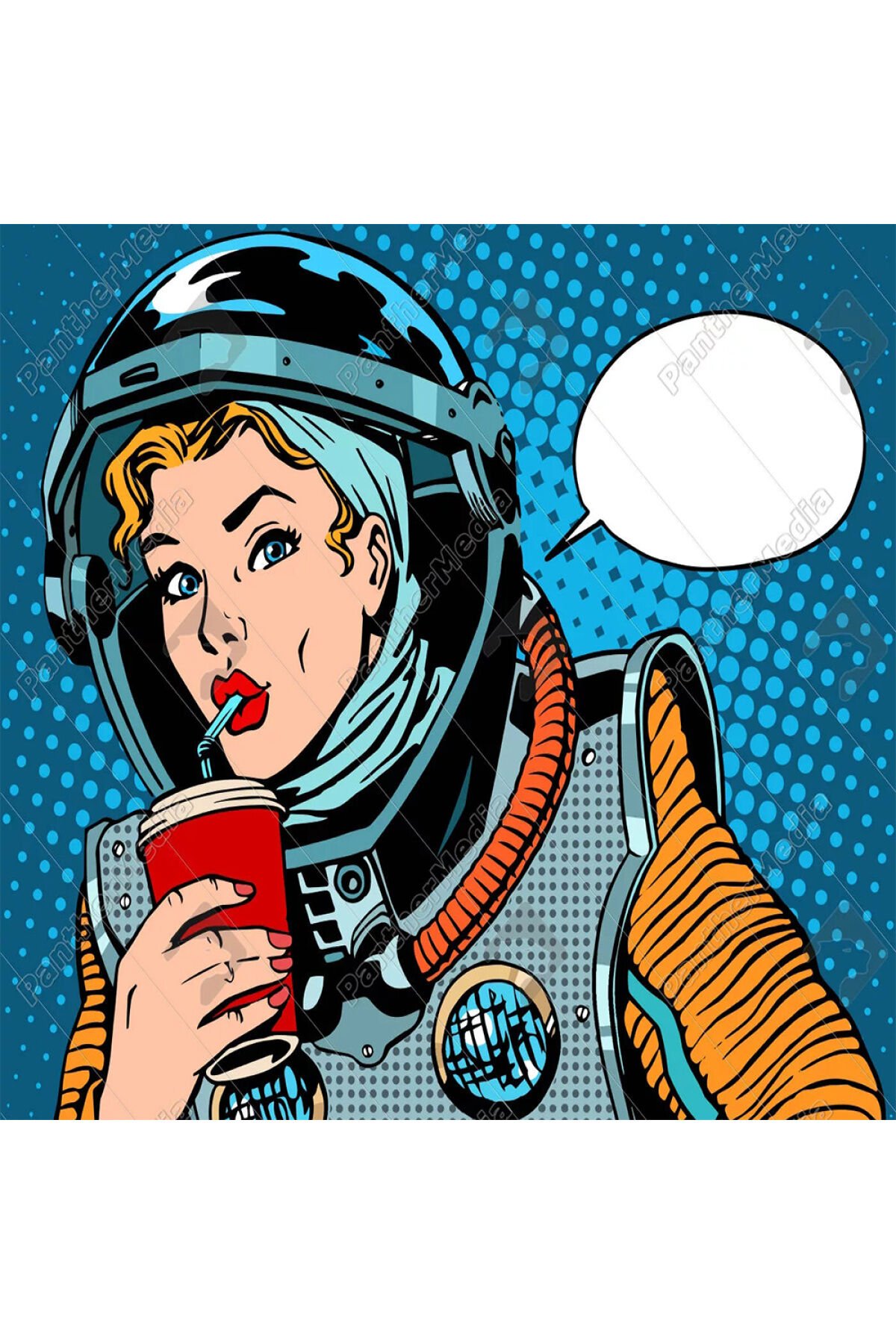 Kanvas Popart Astronot Sayılarla Boyama Seti  Kasnaklı