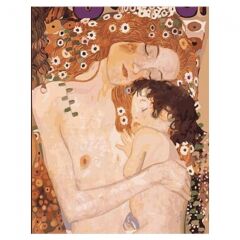 Kanvas Gustav Klimt Anne ve Çocuk Sayılarla Boyama Seti Kasnaklı