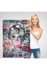 Brigitte Bardot Graffiti Pop Art Duvar Tablosu-6469