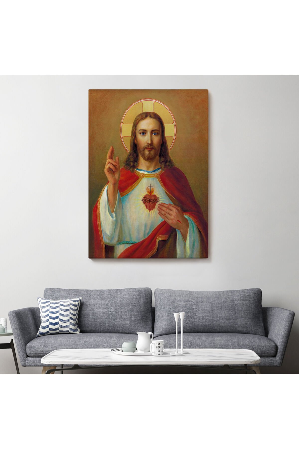 İsa'nın En Kutsal Kalbi Tablosu - The Most Sacred Heart Of Jesus-6478