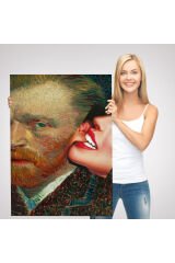 Vincent van Gogh Kulağını Isıran Kadın Pop Art Tablo-6486