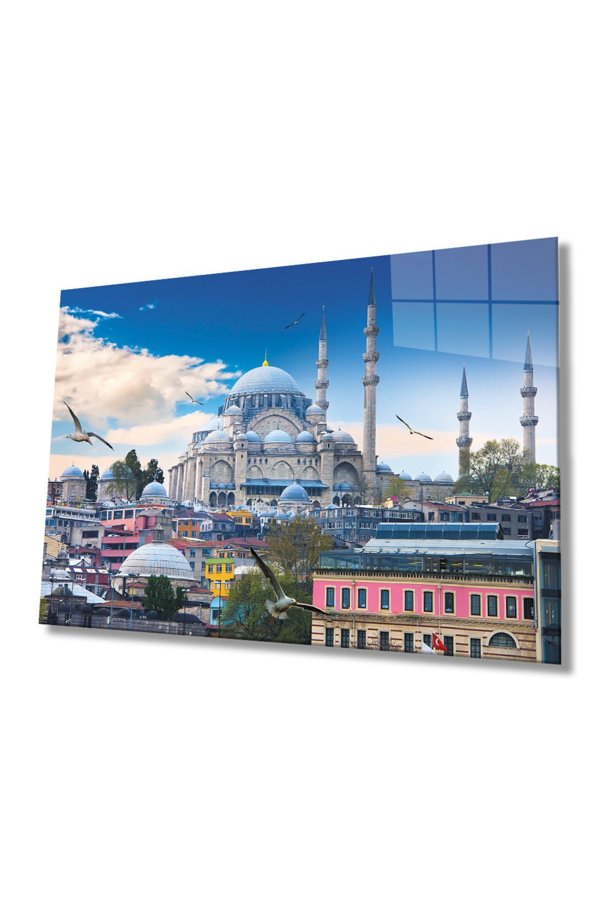 Istanbul Cami Manzara 4mm Dayanıklı Cam Tablo , Hediye