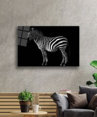 Zebra Hayvan Cam Tablo