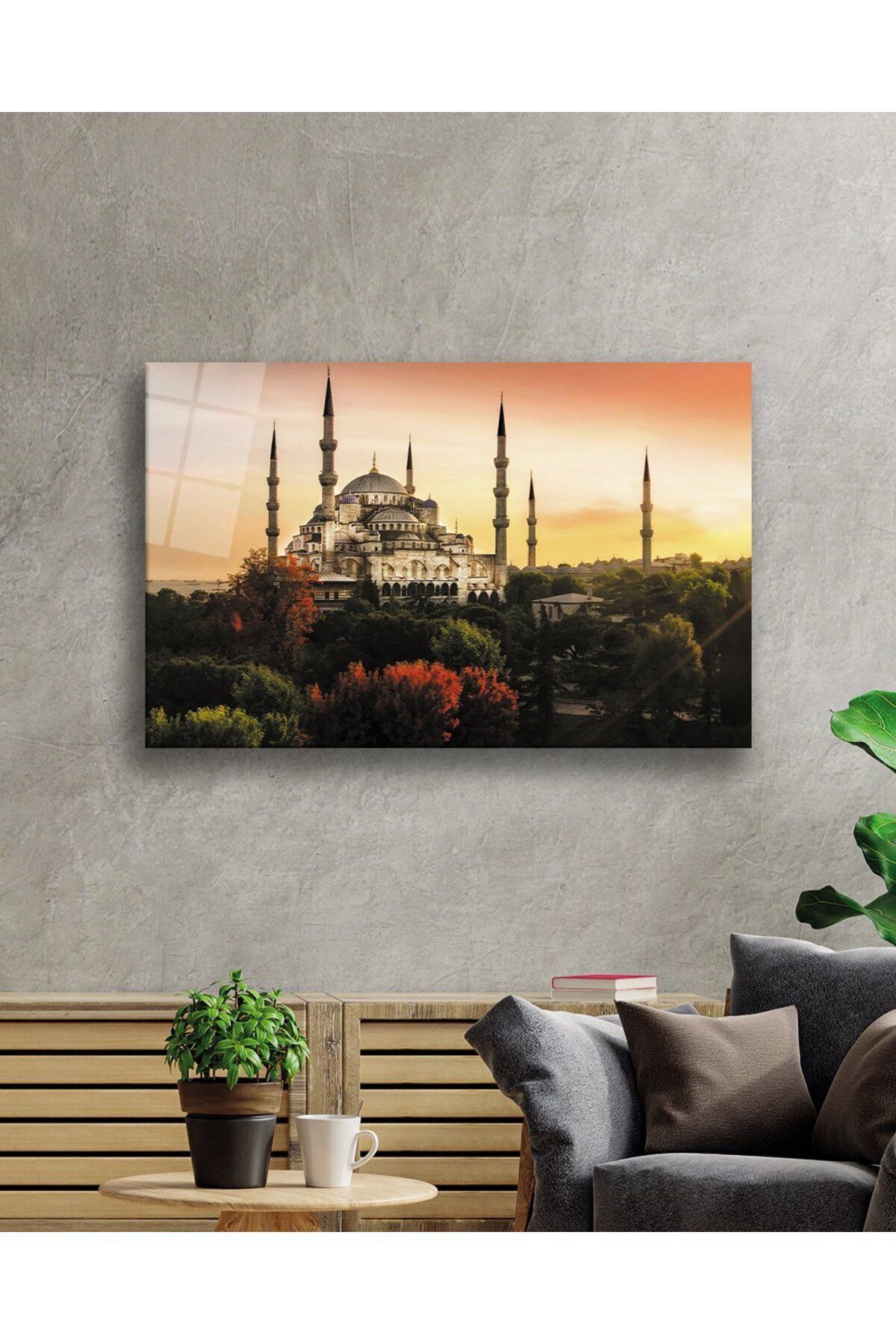 Istanbul Cami Manzara 4mm Dayanıklı Cam Tablo Temperli Cam