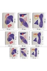 Suluboya Tarzı Soyut Modern 3 lü Tablo Seti, Kanvas Duvar Tablosu-AE-5