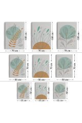 3’lü Tablo Botanik Bitkiler Koleksiyon Dekoratif Duvar Tablo Seti-BC-28