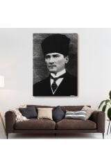 Atatürk Portre Tablosu Mustafa Kemal Atatürk Dikdörtgen Dekoratif Kanvas Tablo-CJ-60