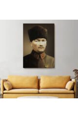 Atatürk Portre Tablosu Mustafa Kemal Atatürk Dikdörtgen Dekoratif Kanvas Tablo-CK-61