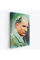 Atatürk Portre Tablosu Mustafa Kemal Atatürk Dikdörtgen Dekoratif Kanvas Tablo-CL-62