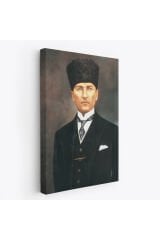 Atatürk Portre Tablosu Mustafa Kemal Atatürk Dikdörtgen Dekoratif Kanvas Tablo-CÖ-65