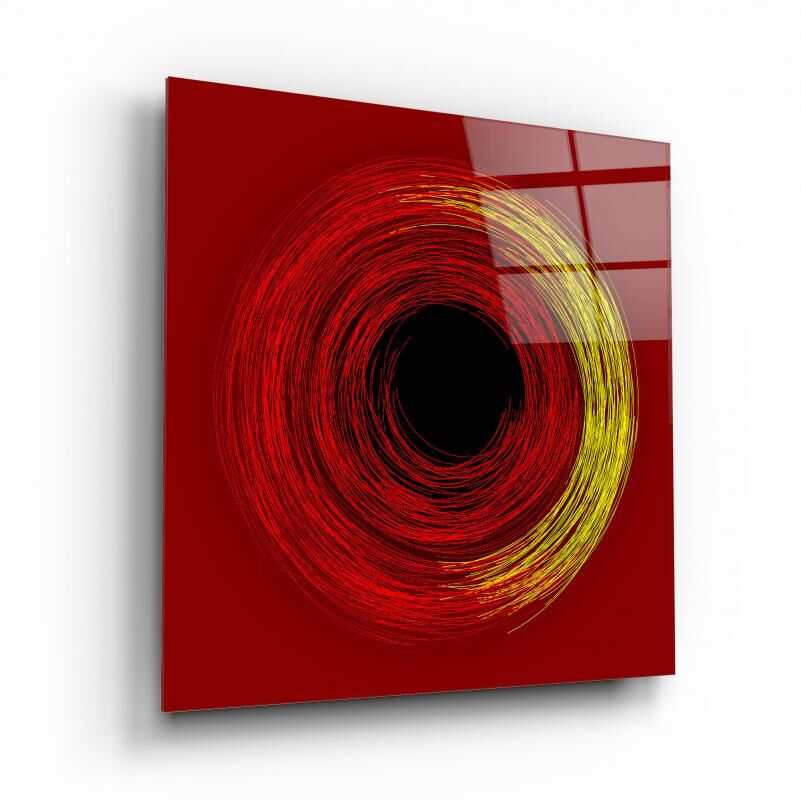 Kırmızı Girdap Cam Tablo Özel Tasarım Ofis, Mutfak Çocuk Odası, Salon Dekorasyon