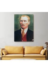 Atatürk Portre Tablosu Mustafa Kemal Atatürk Dikdörtgen Dekoratif Kanvas Tablo-CS-69