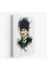 Mustafa Kemal Atatürk'ün Suluboya Görünümlü Portresi Dekoratif Kanvas Tablo-DA-78