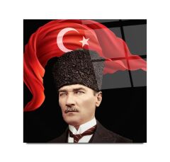 Atatürk ve Bayrak Cam Tablo Özel Tasarım Ofis, Mutfak Çocuk Odası, Salon Dekorasyon