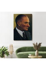 Atatürk Portre Tablosu Mustafa Kemal Atatürk Dikdörtgen Dekoratif Kanvas Tablo-DH-85