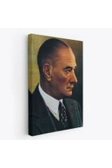 Atatürk Portre Tablosu Mustafa Kemal Atatürk Dikdörtgen Dekoratif Kanvas Tablo-DH-85