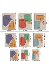 Gerçeküstü Soyut Yüzler Dekoratif Duvar Tablosu Üçlü Set-EA-100