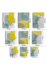 Soyut Renkli Sürreal Şekiller Dekoratif Duvar Tablosu Üçlü Set-EJ-109