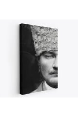 Atatürk Portre Tablosu Mustafa Kemal Atatürk Dikdörtgen Dekoratif Kanvas Tablo-FP-140