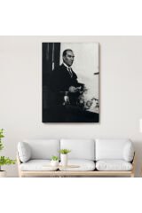 Atatürk Portre Tablosu Mustafa Kemal Atatürk Dikdörtgen Dekoratif Kanvas Tablo-FY-148