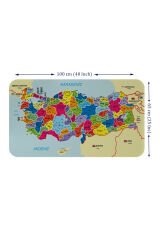 Eğitici ve Öğretici Detaylı Komşulu Türkiye Haritası Duvar Sticker-60x105-3845