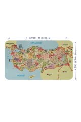 Eğitici ve Öğretici Detaylı Komşulu Türkiye Haritası Duvar Sticker-60x105-3846