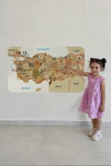 Eğitici ve Öğretici Detaylı Komşulu Türkiye Haritası Duvar Sticker-60x105-3847