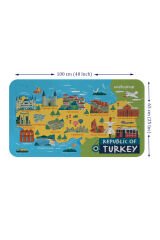 Eğitici ve Öğretici Cocuk Odası Türkiye Haritası Duvar Sticker-60x105-3871