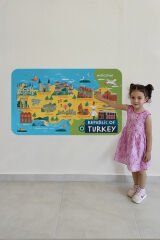 Eğitici ve Öğretici Cocuk Odası Türkiye Haritası Duvar Sticker-60x105-3871