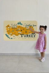 Eğitici ve Öğretici Cocuk Odası Türkiye Haritası Duvar Sticker-60x105-3872