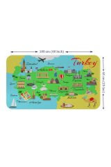 Eğitici ve Öğretici Cocuk Odası Türkiye Haritası Duvar Sticker-60x105-3876