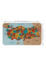 Eğitici - Öğretici Dünya ve Türkiye Haritası Çocuk Odası Duvar Sticker-60x105-3886