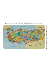 Eğitici - Öğretici Dünya ve Türkiye Haritası Çocuk Odası Duvar Sticker-60x105-3888