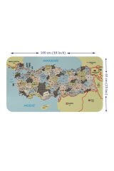 Eğitici - Öğretici Dünya ve Türkiye Haritası Çocuk Odası Duvar Sticker-60x105-3889