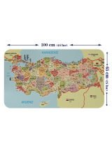 Eğitici - Öğretici Dünya ve Türkiye Haritası Çocuk Odası Duvar Sticker-60x105-3890