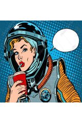 Kanvas Popart Astronot Sayılarla Boyama Seti  Rulo