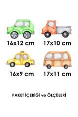 Renkli Arabalar Çocuk Odası Duvar Sticker