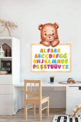 Eğitici Ayıcıklı Alfabe Çocuk Odası Duvar Sticker