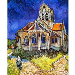 Kanvas Van Gogh Auvers'deki Kilise Sayılarla Boyama Seti Rulo