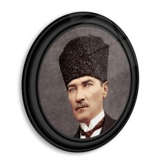 Atatürk Yuvarlak Cam Tablo | Hediyelik, Dekoratif, Ofis, Mutfak