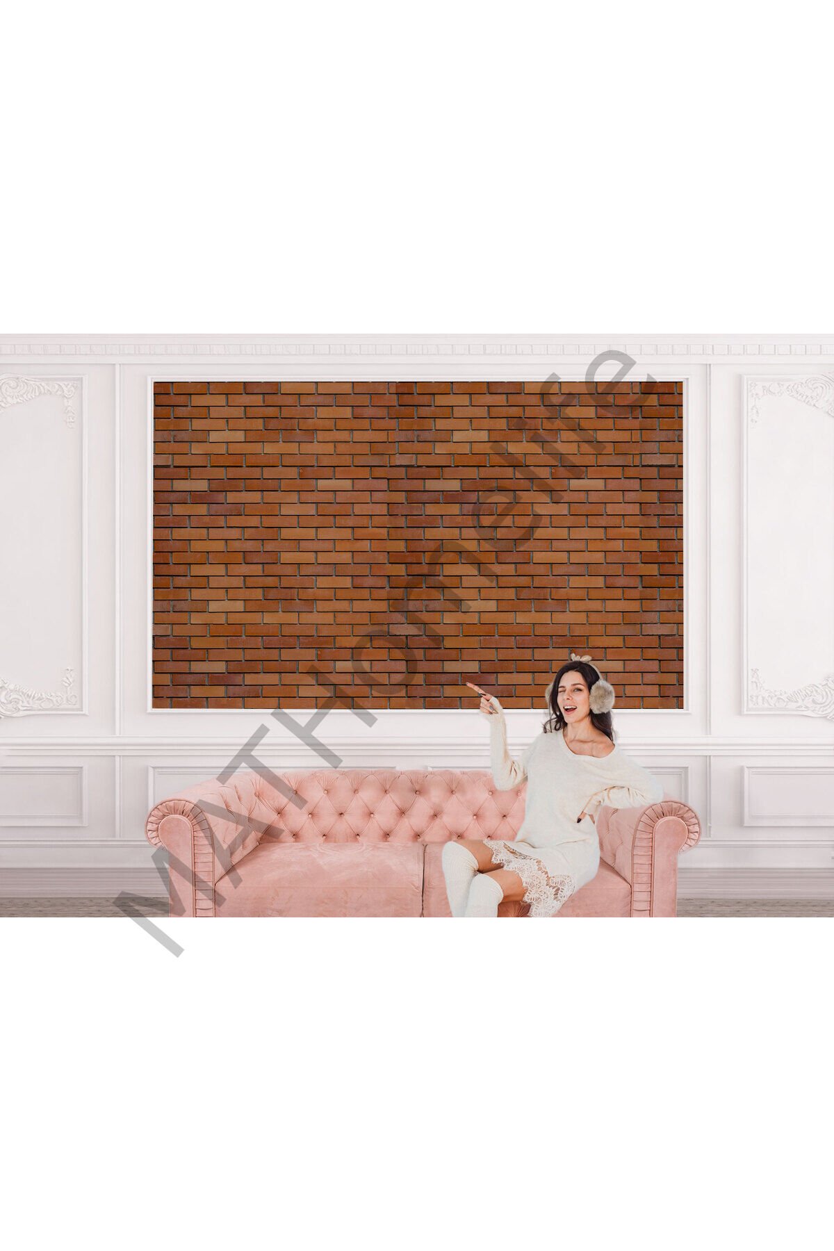 Taş Tuğla Desenli Duvar Kağıdı-5597