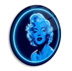 Neon Görünümlü Marilyn Monroe Cam Tablo | Hediyelik, Dekoratif, Ofis, Mutfak