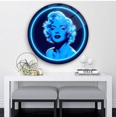 Neon Görünümlü Marilyn Monroe Cam Tablo | Hediyelik, Dekoratif, Ofis, Mutfak